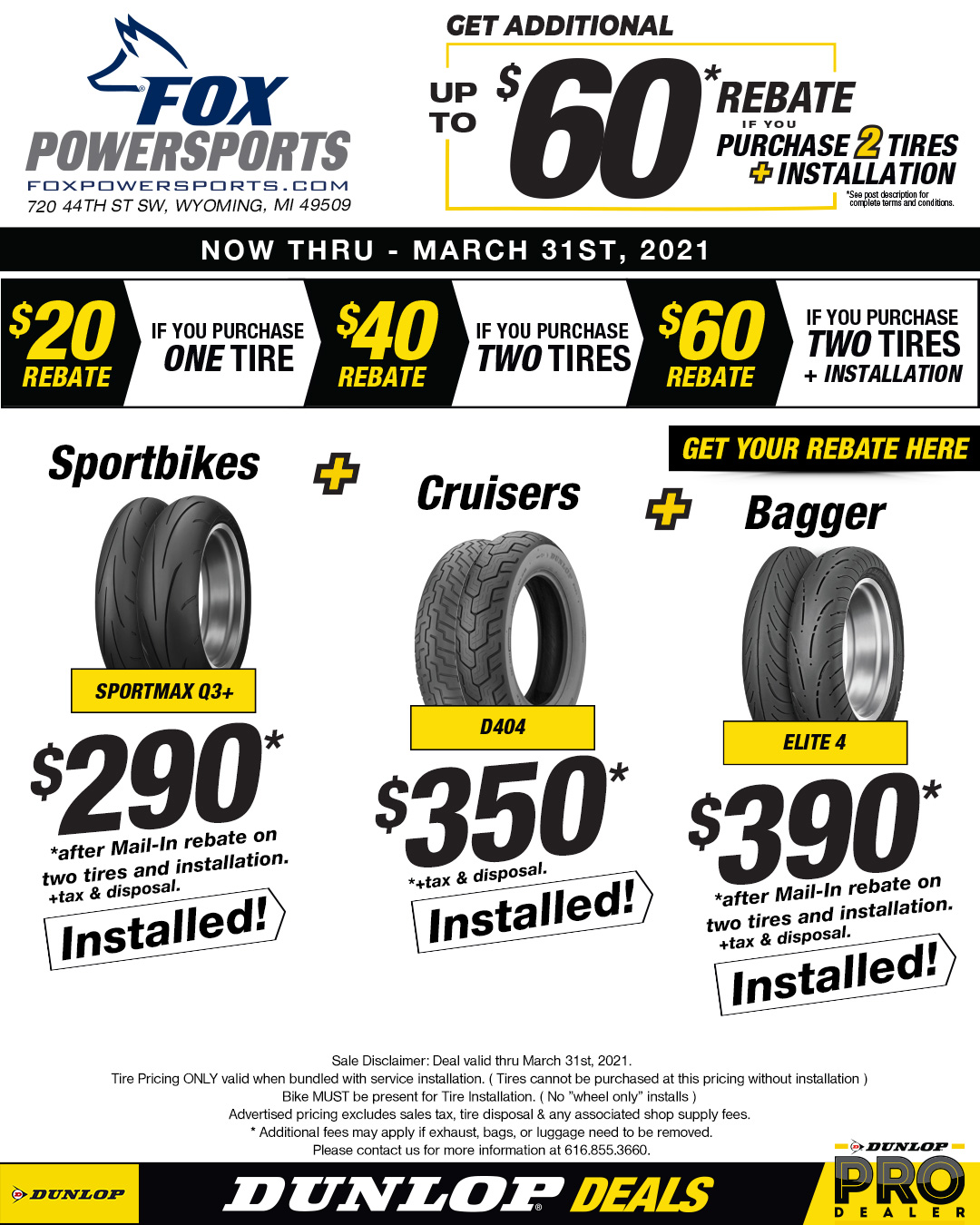 tire sale promotion dunlop